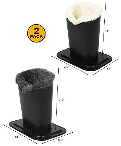 [2 PACK], JAVOedge Soft Plush Lining (White, Gray) Eyeglass Stands holder Case For Desks Or Nightstands - Thumbnail 2