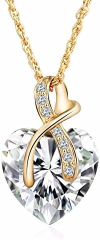 Bling N Beads 18 K Gold plated heart love crystal pendant Gift for her on Valentines Day