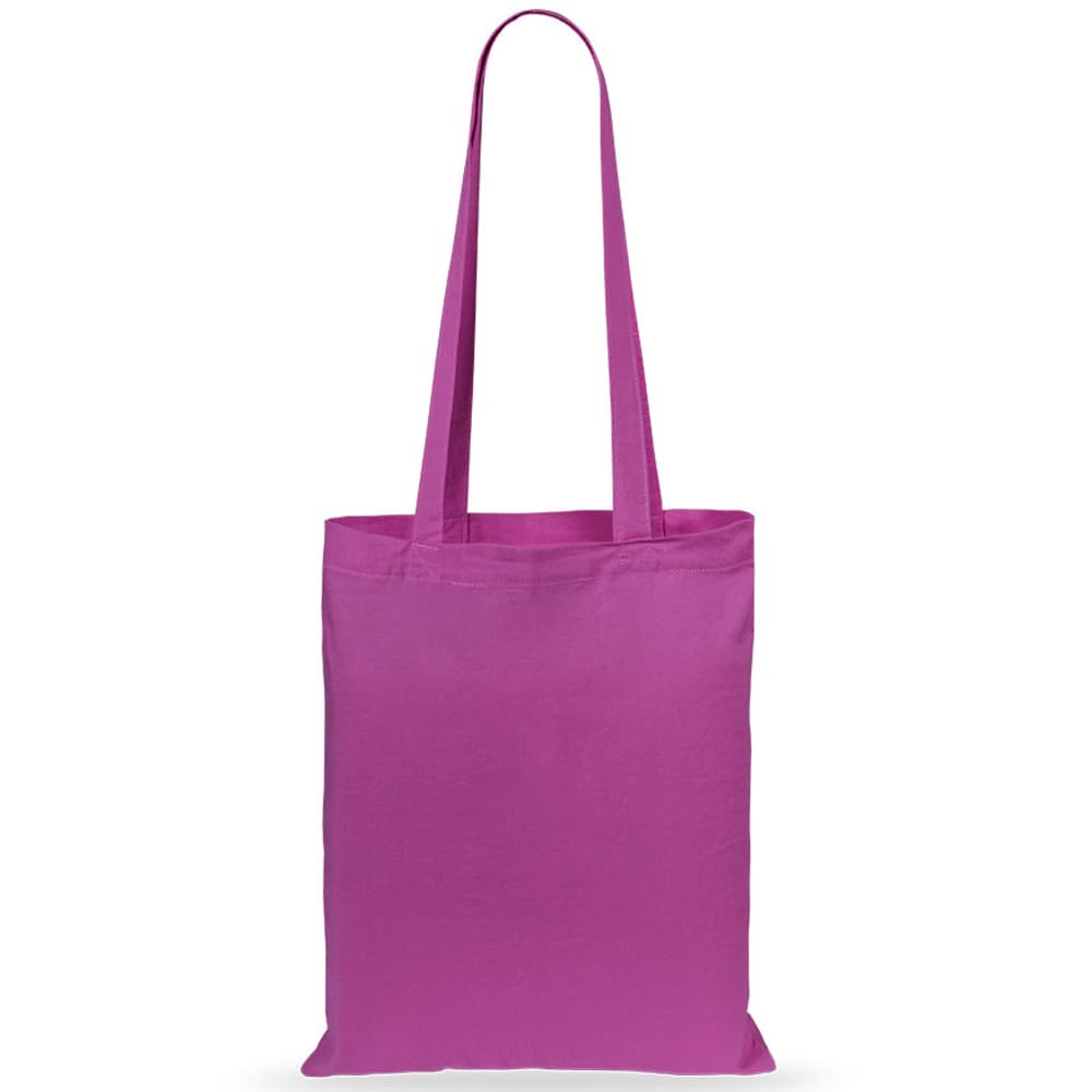 eBuyGB Shopping Tote Shoulder Bag, 100% Cotton, Fuchsia, 2.54 x 2.54 x 2.54 cm