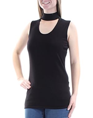 Womens Mock Neck Cut-Out Mock Sweater Black M