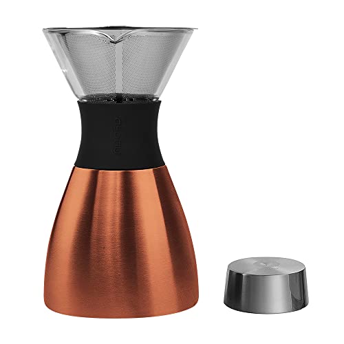 asobu Black Insulated Pour Over Coffee Maker (32 oz.) DoubleWall