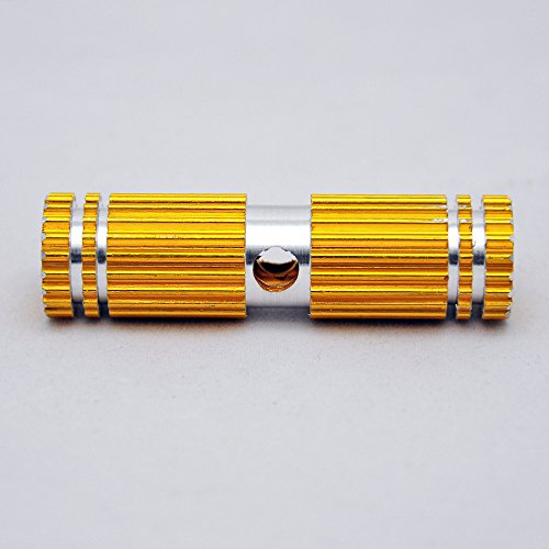 2x Children-Sized Premium Anodized Alloy Foot Pegs Fits Most Regular Bicycle Axles Gold Version (2.67in Length, 0.35in Diameter Hole, 0.75in Width)