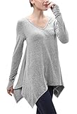 Urban CoCo Women's Long Sleeve Handkerchief Tunic Top with Thumb Hole Flowy Shirt