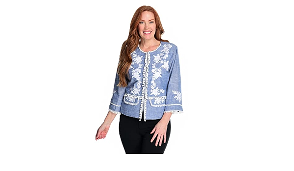 Indigo Moon Chambray Embroidered, Pom 