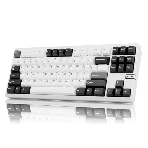 OOCTPK Chilkey ND TKL Keyboard Aluminum Tenkeyless Wireless Mechanical Gaming Keyboard for Mac, Windows (White, 1.6mm PCB Non Flex Cut)