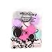 Honbay Hair Ties, 12PCS Korean Cute Pom Pom Ball Elastic Hair Ties PomPom Hair Bands Seamless Hair Ropes Ponytail Holders, 6 (A)