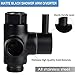 Stainless Steel Shower Arm Diverter Valve for Hand Held Showerhead and Fixed Spray Head,G 1/2 3-Way Bathroom Universal Shower System Replacement Part(Matte Black)
