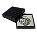 Mother of Pearl Design 2-Sided 2X/1X Magnification Compact Mirror, Pocket Travel Makeup Mirror, Small Metal Portable Handheld Cosmetic Mirror for Purses, Gift for Mom Women (Arabesque Black)