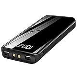 Power Bank 24000mAh Portable Charger with LED Light with SOS Signal Function, Battery Pack with Dual Output, LCD Display, Huge Capacity External Battery Backup for iPhone, Samsung Galaxy, ipad.