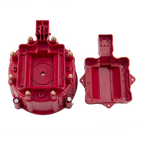 Big-Autopart Distributor Cap and Rotor Kit for Ford 302 Chevy 350 GM HEI Replacement SBC BBC, Red