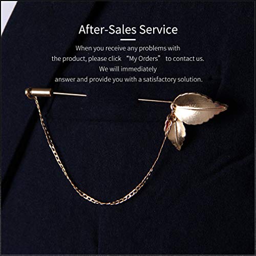 SIYWINA Fringed Leaves Long Brooch Men's Sweater Suit Leaf Brooch Pin