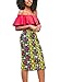 Annflat Women's African Print High Waist Stretch Bodycon Pencil Midi Skirt
