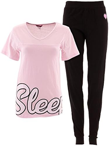 Glam Jamz Juniors Sleep Pink Black Pajamas M