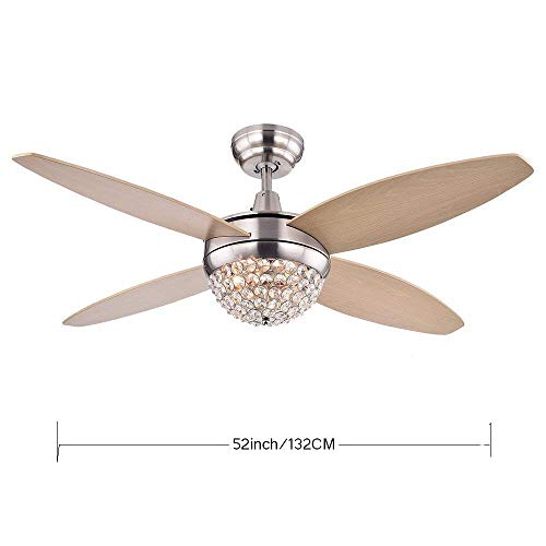 image for Log cabin Chandelier Crystals Fans, Remote Fan Remote Control Wood Cha