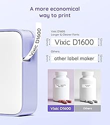 Vixic Label Makers D1600 Label Maker Machine, Mini
