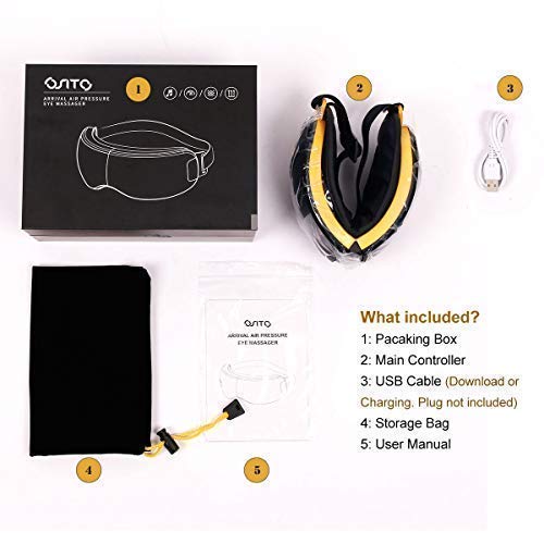 Ojos dispositivo de masaje eléctrica Reduzca Ojo oscuros anillos, calor/música y aire Compresión Tres modos Ojo Cuidado Mejora el Dormir