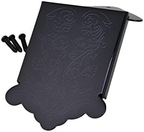 Yibuy Mandolin Tailpiece Strings Cover Bridge Flower Decorative Black