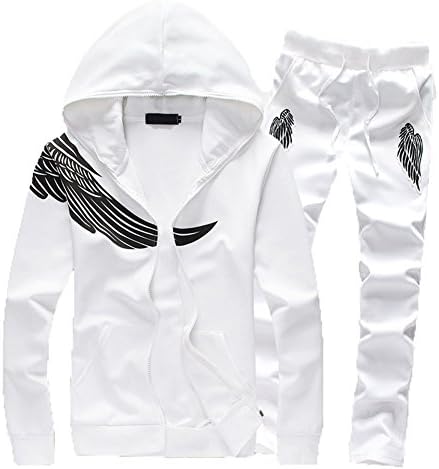 Men's Print with Zipper Sweatshirt Sweats and Pants Set Tracksuit Joggers Set L