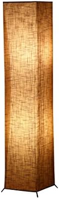 Soft Light Floor Lamp, Modern Design Linen Fabric LED Floor Lamp 52" Tall with Brown Shade &amp; Two Warm White Light LED Bulbs for Living Room
