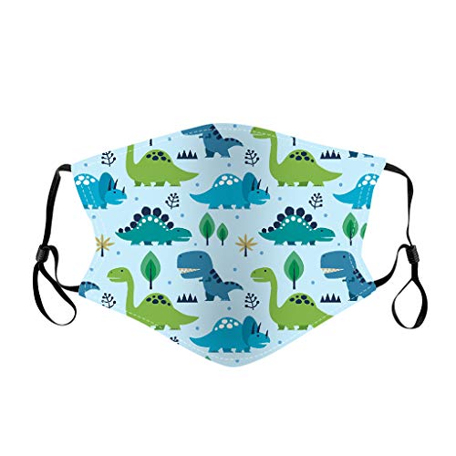 5 Pack Kids Reusable, Washable Facial Cotton Covering Children Face Shield for Cycling Travel Outdoors(Suitable Age: 7-15 Years Old) (5PC, 2-Color mixing)