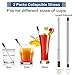 10 Packs Extendable Retractable Straws, 2 Upgraded Telescopic Stainless Steel Drinking Straws With Metal Keychain Case - 8 Long Reusable Metal Straws 2 Cleaning Brushes + 4 Silicone Tips 2 Carabiners