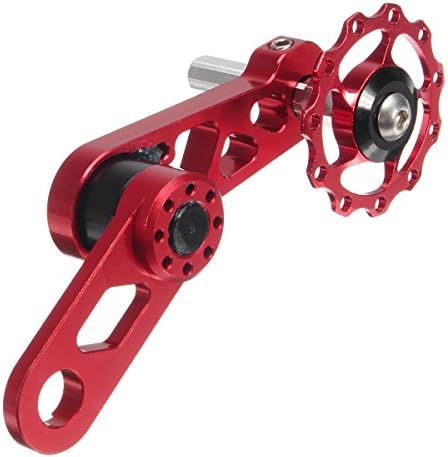 Lanfy Bikight Cnc Aluminium Mtb Bike Bicycle Single Speed Converter Chain Tensioner Adjuster - Red