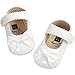 Fire Frog Baby Girls Mary Jane Burnish Pu Leather Bowknot Princess Prewalker Christening Baptism Shoes White