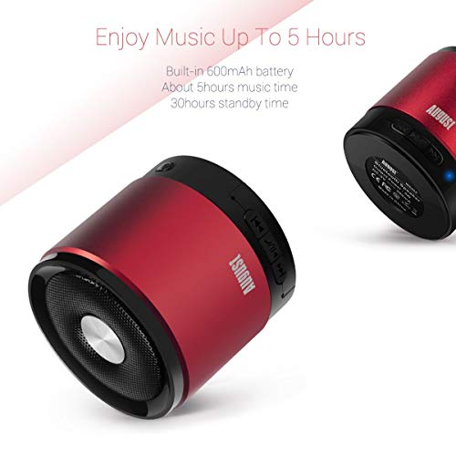 August MS425 Portable Bluetooth Wireless Speaker with Microphone Powerful Wireless Speaker and Cell Phone Hands Free Kit Compatible with iPhones, Samsung, Galaxy,Nokia, HTC, Blackberry, Google, LG, Nexus, iPad, Tablets, Mobile Phones, Smartphones, PC's,