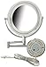 JERDON Wall-Mounted Magnifiying Makeup Mirror with Lights - Lighted Bathroom Mirror with Chrome Finish - 8X/1X Magnification - Model HL75C Plug in Mirror