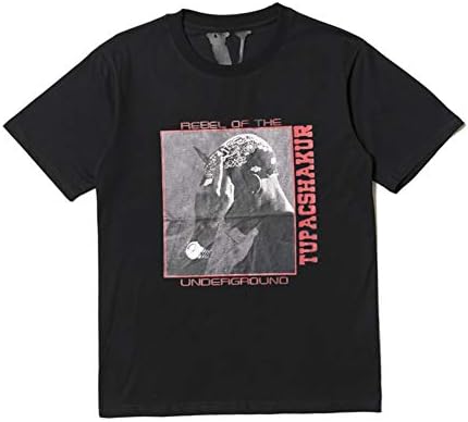 Vlone t Shirt|Vlone Big V Printed Short Sleeved T Shirt Hip hop Commemorative Figure Portrait Printing Cotton Round Neck Cotton tee