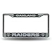 Rico Industries NFL Oakland Raiders Bling Chrome License Plate Frame with Glitter Accent, 6 x 12.25
