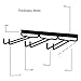 WALLNITURE Stemware Wine Glass Rack Wall Mountable Wrought Iron 3 Rows Black 13 Inch Deep Set of 2