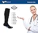 Wanderlust Everyday Use Graduated Compression Socks - Support Stockings for Men & Women - Black/Blue Medium