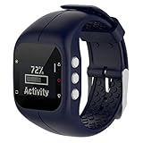 GBSELL ReplacementSoft Silicone Rubber Watch Band Wrist Strap For Polar A300 Fitness Watch (Dark blue)