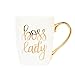 Boss Lady Gold Coffee Mug | Large Fancy Handle Cute Cup Female Girl Boss Babe Gifts for Women Decor 16 Ounces Fine Bone China Hand Lettered