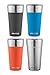 Avex Brew Pint Glass, 20oz- Slate, Blue, Orange, Stainless Steel (Set of 4)
