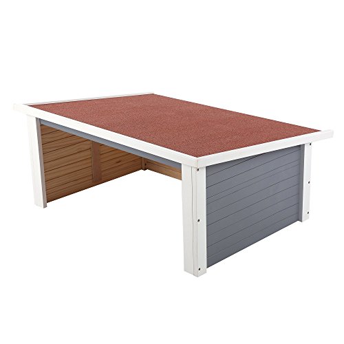 Zelsius Abri de jardin en bois pour tondeuse à gazon, robot-tondeuse, gris