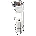 mDesign Free Standing Toilet Paper Holder with Shelf for Bathroom - Bronze