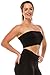 Kurve Seamless Bandeau Tube top - UV Protective Fabric, Rated UPF 50+ (Non-Padded) Made in USA, Black, Medium/Large