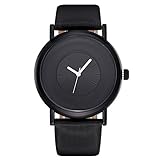 SILILUN Man Watch Fashion Casual Simple Analog Quartz PU Leather Strap Watches Men Luxury Black