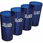 Classic Script Logo Royal Blue Plastic Tumblers Set of 4, 16oz