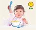 Dotala Baby Toddler Training Stay Put Suction Bowl with Lid and 2 Spoons ,Infant Spill Proof Feeding Tableware 4 set,FDA Approved BPA free Perfect Baby Shower Gift Set (Pink-Bowl+Lid+2 Spoons)