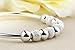 Holiday sale deep discount 25% off Merdia Women's Sterling Silver Transfer beads Cuff Bracelet Bangle with Open Design