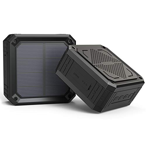 Solar Speaker ABFOCE Portable Bluetooth Speaker Waterproof 15 Hours of Playtime Rich Stereo Bass Shockproof Dustproof for Home and Outdoor Wireless Speaker-Back