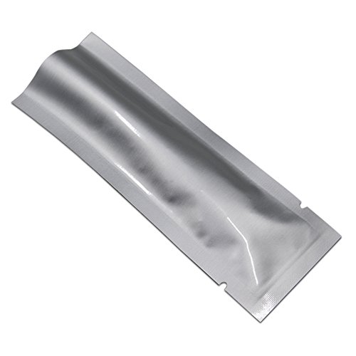 100 Pcs 3.15mil Mylar Pure Aluminum Foil Multi-Purpose Bags 1.97x4.72 inch Jewellery Heat Sealable Open Top Pouch With Tear Notches Jerky Coffee Food Grade Storage Packet - Thumbnail 4