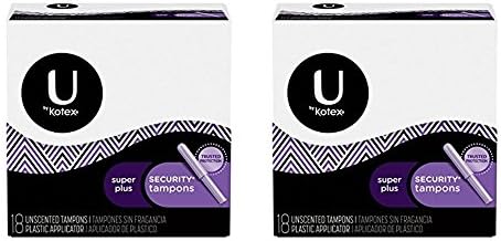 U by Kotex Security Tampons, Super Plus Absorbency, Unscented, 18 Count (Pack of 2)