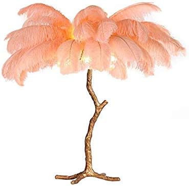 CLFINE Modern Table Light, Feather Floor lamp Resin Light Luxury Ostrich Bedroom lamp Decoration Warm Romantic Room Bedside lamp (Cosmetic)