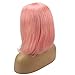 Pink Bob Human Hair Wigs Pre Plucked Full Glueless Lace Front Wig 10inch Middle Part Straight Short Frontal Bob Wig for Black Women Bleached Knots, Can be Styled