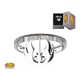 Star Wars Women's Stainless Steel Jedi Symbol Cut Out Ring Jewelry Box Included Size 9