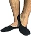 No Show Socks For Men 3pk Quality Cotton Lge Heel Grip Non Slip Black, Small